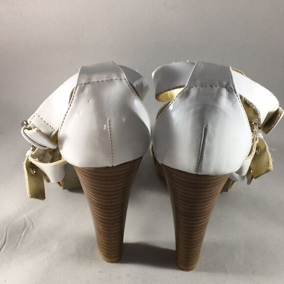 WILD DIVA white and gold platforms - Picture 6 of 6